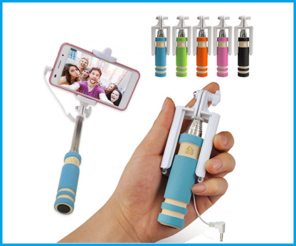 Mini selfie Stick con cable promociones