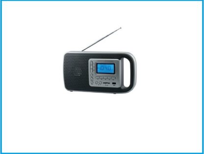 Daewoo DRP-121 Reloj Negro, Gris - Radio (Reloj, LED, Batería, USB)